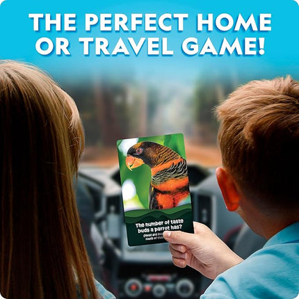 National Geographic Anyone's Guess Rainforest Animals Trivia Cards - Kids Trivia Card Game with 55 Jumbo Cards, Animal Games, Trivia Game