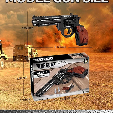 1:1 Revolver Building Blocks Sets - 300 PCS Model Collection Toy Building Bricks Set Shootable - Simulation Militarily Toy Lovers for Kids and Adults Gift