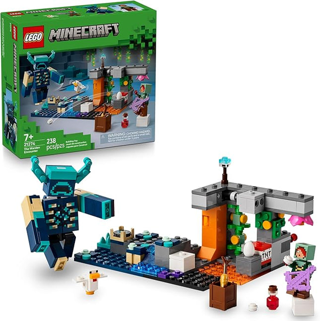 LEGO Minecraft The Warden Encounter Kids Toy - Collectible Building Set for Boys and Girls 7+- with Silent Ranger Minifigure - Stocking Stuffers Gift for Christmas - 21274