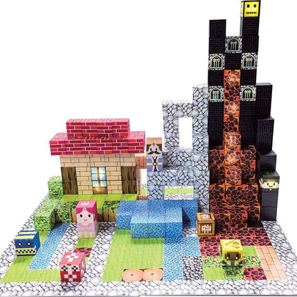 200 PCS Magnetic Building Blocks–STEM Educational Magnet Cube Set with 15 LED Light-Up Blocks (Replaceable Battery)&Foldable Magnetic Board,Creative Construction Toy Gift for Kids (Boys&Girls Ages 3+)