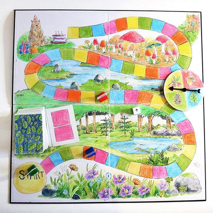 Create Your Own Board Game Set – DIY Kit with Blank Game Board, Game Pieces, Blank Cards, Dice, Spinner, Rulebook, Sand Timer – Build Your Own Game for Family Board Games