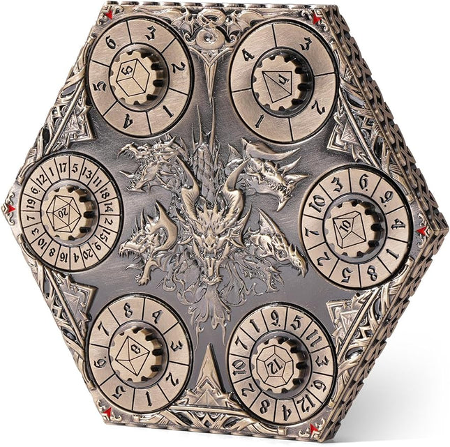 7 in 1 DND Spinner Dice Set Role Playing Board Games Accessories Good Choice Accessories for DM, Gamer and Collector (Bronze)