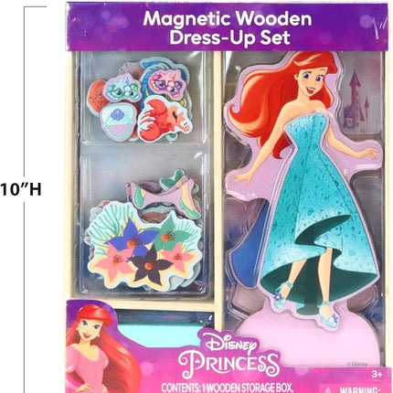Tara Toy Princess Magnetic Wooden Dress Up – Pretend Play Set for Girls Ages 3+ with Wooden Doll, Mix-and-Match Outfits & Storage Box Great for Travel and Playdates