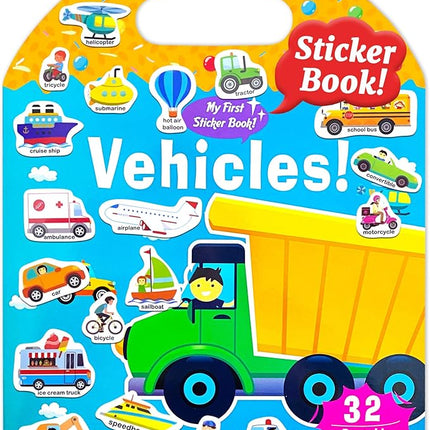 Benresive Reusable Sticker Book for Toddlers 2-4 Years, Fun Travel Stickers for Kids, Waterproof Sticker Books for Toddlers 1-3, Crafts Activities for Todddlers 1-3 2-4 3-5 - Transport