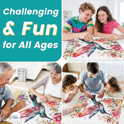 Puzzles for Adults 1000 Pieces,Jigsaw Puzzles 1000 Pieces Bird Puzzles Adult Puzzle Games Unique Cool Puzzle Recycled Cardboard Challenging Game Birthday Party Bird Lover Gift Toy 28x20 in