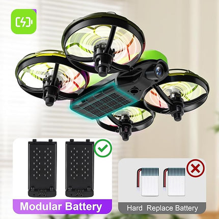 Kids Drone with Camera – Mini Rc Toy for Boys, Beginners, Birthday Gifts for Boys and Beginners,Quadcopter Light Toy With 2 Batteries,Rc Drone Indoor Small Helicopter,Altitude Hold