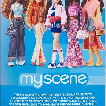 Barbie Signature My Scene Nolee Doll and Accessories, Y2K-Inspired Outfit with Sporty Matching Set, Cropped Jacket, Leg Warmers and Doll Stand