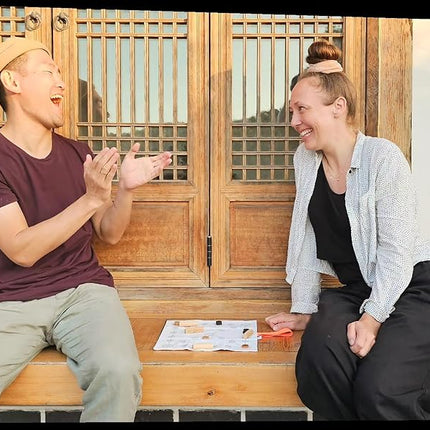 Giftable YUTNORI(Portable Board Game), Traditional Korean Party Game (with Unique Dice), Korean Folk Game YUNNORI, 2~4Teams, 15min, Strategy & Luck, Fast Pace, 6+yr, Mini Board Game