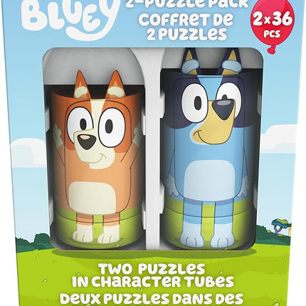 Spin Master Games, Bluey Puzzles 2-Pack, 36 Pieces, Kids Puzzles, Bluey Toys, Preschool Puzzles, for Ages 3 & Up