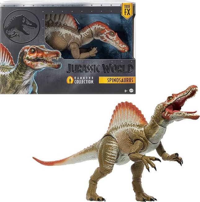 Mattel Jurassic World Hammond Collection Action Figure, Jurassic Park 3 Spinosaurus, Extra Large Carnivore Dinosaur Toy, Posable Tongue & Wired Tail