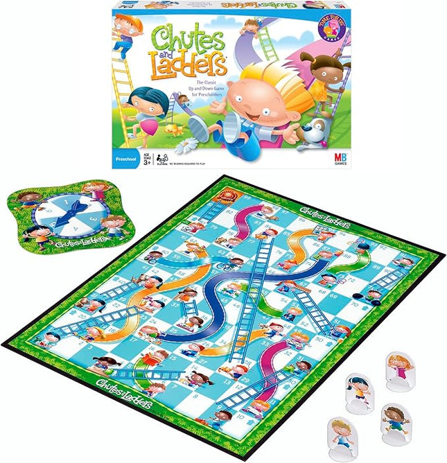 Hasbro Gaming Chutes and Ladders Board Game | 2 to 4 Players | Back to School Gifts for Kids | Preschool Classroom Games | Ages 3+ (Amazon Exclusive)