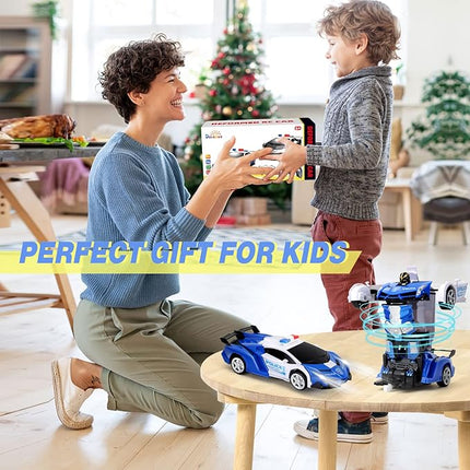Dolanus Remote Control Car - Transform Robot RC Cars Contains All Batteries: One-Button Deformation and 360 Degree Rotating Drifting, Present Christmas Birthday Gift for Boys/Girls