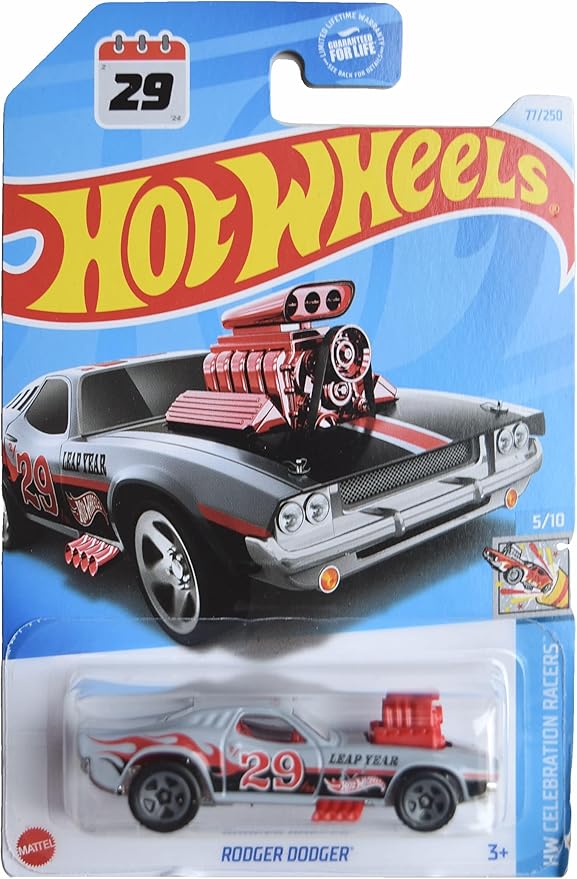 Matchbox Hot Wheels Rodger Dodger, HW Celebration Racers 5/10 [Silver] 77/250
