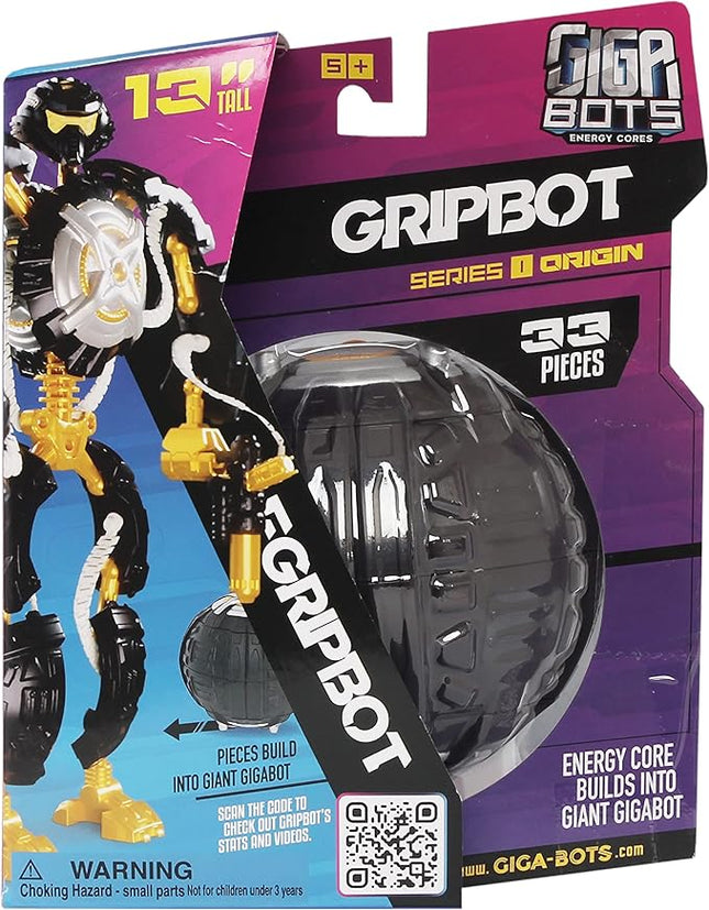 Giga Bots - GRIPBOT | Energy Core Transforms Into 13 Inch Action Figure | The Scout | Unique Toy Combat Attachments and Skills | Includes 33 Buildable Pieces
