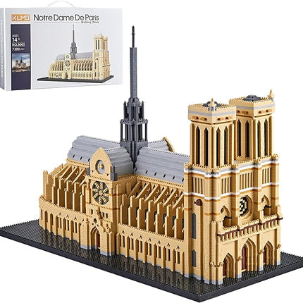 World Famous Architecture Micro Building Blocks Set Notre Dame De Paris 7380 PCS, Creative DIY Big Model Kit for Adults or Teens Ages of 14+
