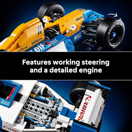 LEGO Icons Williams Racing FW14B & Nigel Mansell F1 Model Car Kit - Building Set for Adults, Ages 18+ - F1 DIY Craft for Display - Gift for Birthdays - 10353