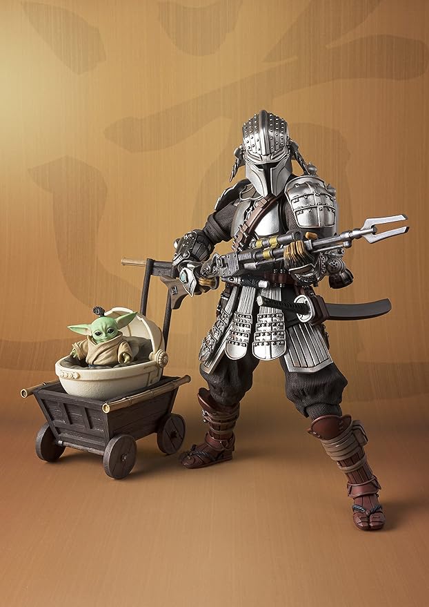 TAMASHII NATIONS - Star Wars: The Mandalorian - Ronin Mandalorian & Grougu (Beskar Armor), Bandai Spirits MEISHO Movie Realization Action Figure
