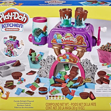 Play-Doh Kitchen Creations Candy Delight Playset for Kids 3 Years and Up with 5 Cans, Non-Toxic