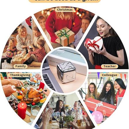 Metal-Puzzles 3D-Brain-Teaser Toys: Cool-Gadgets-Stuff Box Puzzles-Toy for Kid Children Teen Adult, ADHD Tools Stress Relief Gift for Office Home School Christmas Women Men Square-Cube