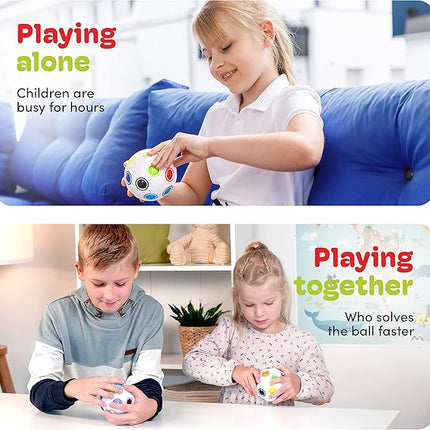 CUBIDI® Original Big Rainbow Puzzle Ball I Brain Teasers for Kids Ages 6-10 I for Boys and Girls 6+ Years I Ideal Travel Toy for Children | Fidget Puzzles for Adults
