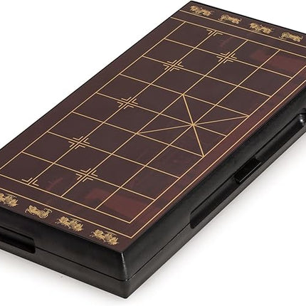 Yellow Mountain Imports Chinese Chess (Xiangqi) Magnetic Travel Board Game Set (12.8-Inch) with Jade-Colored Playing Pieces