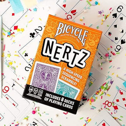 Bicycle Nertz Card Game (Solitaire) , 8 Decks of Jumbo Index Playing Cards, Fast-Paced Multiplayer Family Card Game for Kids and Adults, Classic Bicycle Cards, Up to 8 Players