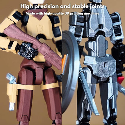 Spartan and Cowboy t13 Action Figure｜2-Pack 5.4 inches｜Assembly Completed｜ 3D Printed Dummy 13 Action Figure for Collectors｜Lucky 13 Gift for Friends