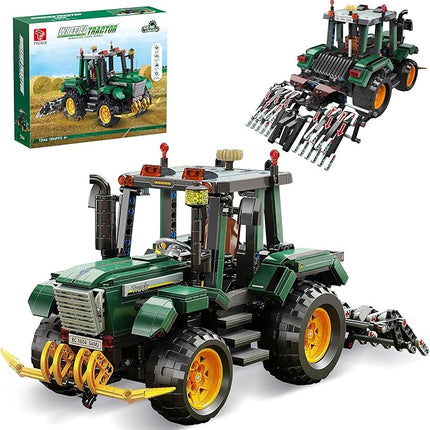 Farm Tractor Building Blocks Set,Wheeled Tractor Building Toys with Mechanical Gear Linkage,STEM Farming Truck Construction Model,Birthday Gift for Adults and Girls Boys 8-14 (1204Pcs)