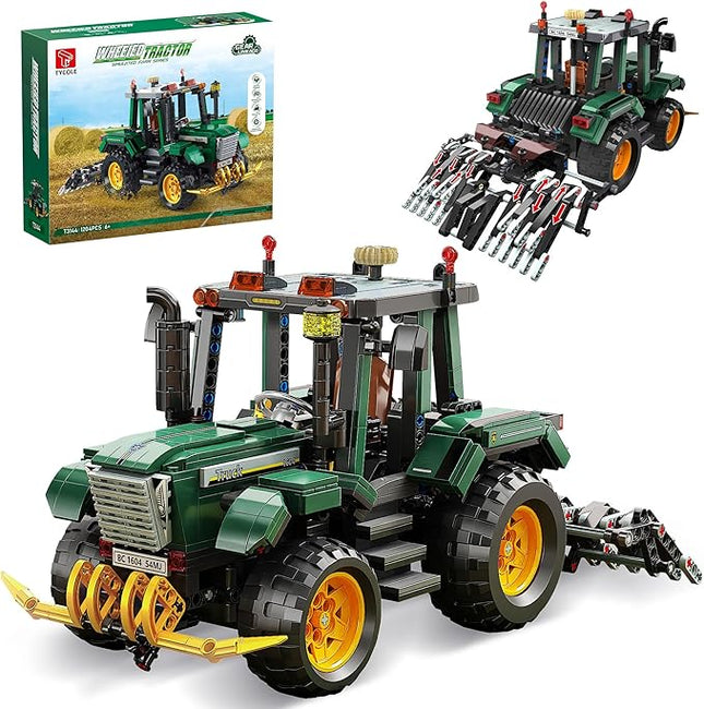 Farm Tractor Building Blocks Set,Wheeled Tractor Building Toys with Mechanical Gear Linkage,STEM Farming Truck Construction Model,Birthday Gift for Adults and Girls Boys 8-14 (1204Pcs)