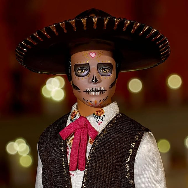 Barbie Signature Ken Doll, Día De Muertos 2025 Collectible with Cream Shirt, Black Vest and Trousers, Sombrero and Calavera Face Paint