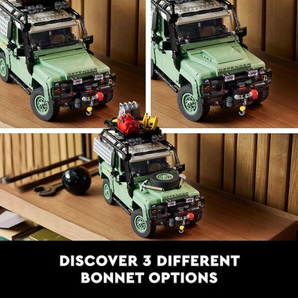 LEGO Icons Land Rover Classic Defender 90 10317 Model Car Building Set for Adults and Classic Car Lovers, This Immersive Project Based on an Off-Road Icon Makes a Great Graduation Gift for Him or Her