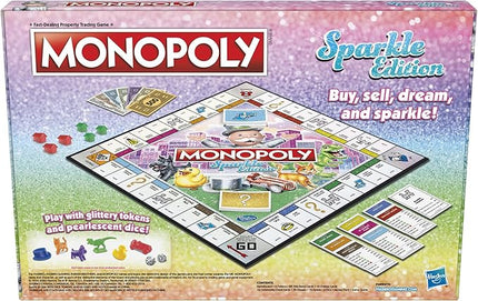 Hasbro Gaming Monopoly Sparkle Edition Board Game, Family Games, with Glittery Tokens, Pearlescent Dice, Sparkly Look, (Amazon Exclusive)