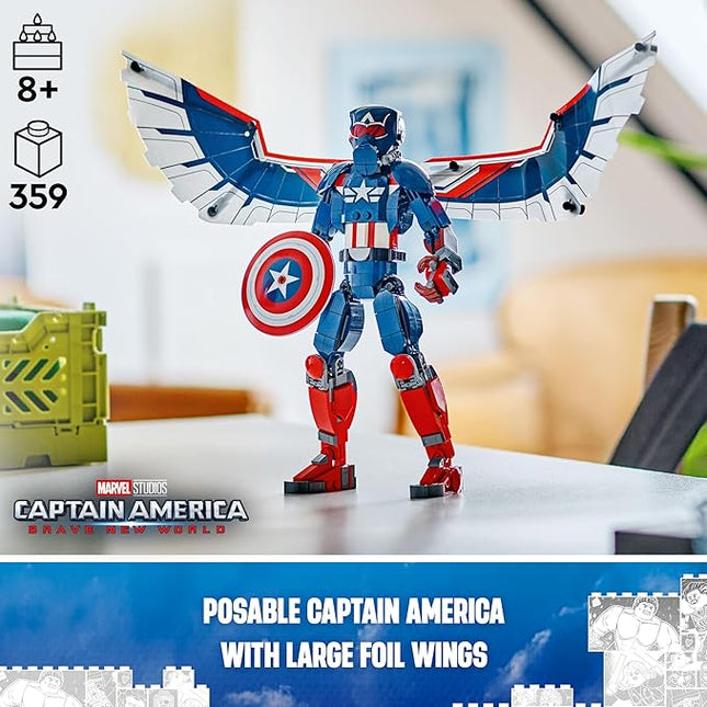 LEGO Marvel New Captain America Construction Figure - Buildable Action Figure - Birthday Gift for Boys and Girls Ages 8+ - Avengers Super Heroes Toy for Kids - 76296