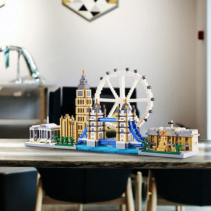 Micro Building Blocks Set Architecture London Skyline Collection Building Set Model Kit London Bridge Gift for Adults and Kids Ages of 14+ 3430 Pieces