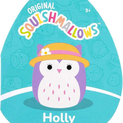 Squishmallows Original Plush 19cm Holly The Purple Owl with Sun Hat - Official Jazwares Plush Toy