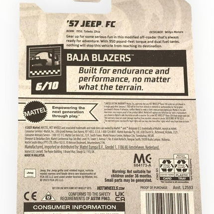 Hot Wheels '57 Jeep FC, Baja Blazers 6/10 [Blue] 218/250