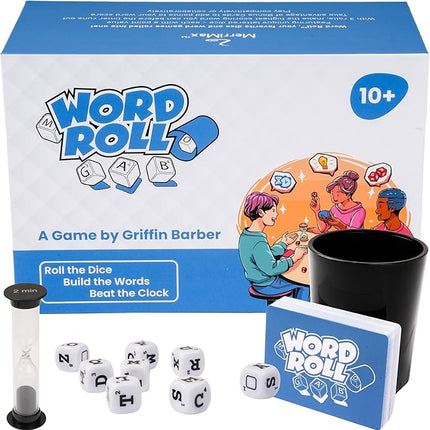 Merrimax - Word Roll Dice Game Word-Building Family for Kids and Adults/Party for Family Nights Entertaining for Adults, Dice for Kids (Card Games for All Ages)