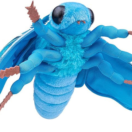 Head Hawkmoth Plush, Simulation Hawkmoth Stuffed Animals -10 inches, Moth Plushie Model Collction, for Moth Lovers, Kids,Blue,S