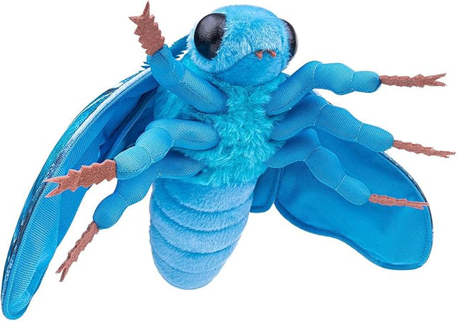 Head Hawkmoth Plush, Simulation Hawkmoth Stuffed Animals -10 inches, Moth Plushie Model Collction, for Moth Lovers, Kids,Blue,S