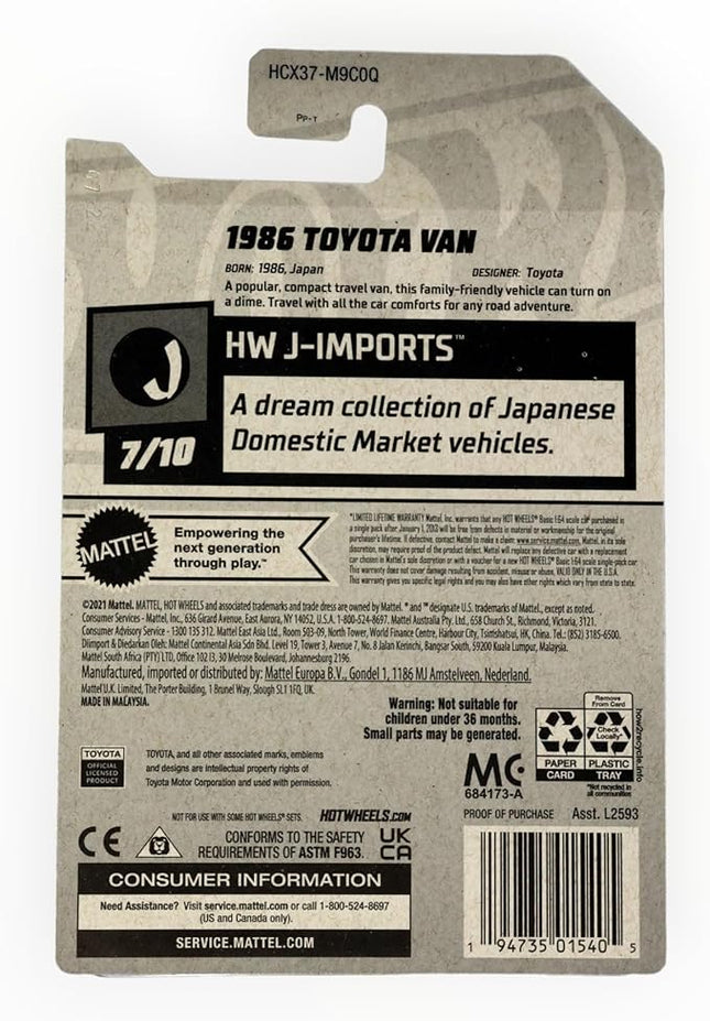 Hot Wheels 2022 - 1986 Toyota Van - Silver - HW J-Imports 7/10 - 173/250