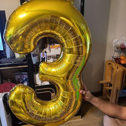 Smlpuame 40 inch Number Balloon 0-9 Gold Large Number 70 Balloons,Digital Balloons for Birthday Party Celebration Decorations Supplies, Helium Foil Number Balloons for Wedding Anniversary