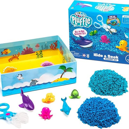 Educational Insights Pluffle® Ocean Sensory Set with 2 Colors of Pluffle, 9 Piece Set, Ages 3+