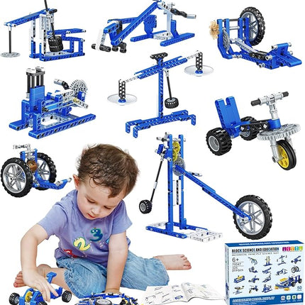50-in-1 STEM Building Toys, 325 PCS Building Blocks Construction Engineering Kits for Kids Ages 6-12, Learn Mechanical & Physics Principles Creative Educational Birthday for Boys Girls