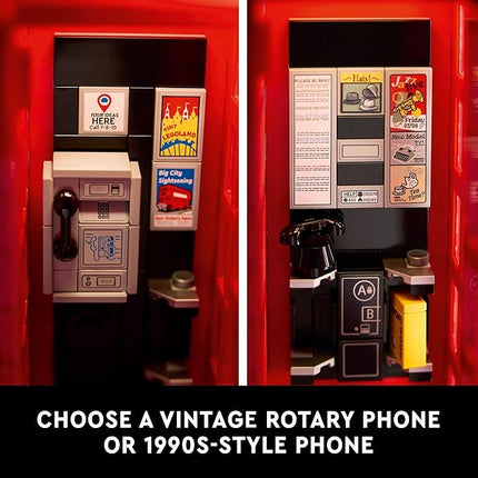 LEGO Ideas Red London Telephone Box Model for Adults, London Phone Booth and Cell Phone Holder for Build and Display, Creative Gift Idea for Travelers, London Souvenir for Home or Office Décor, 21347