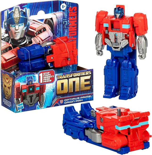 Transformers One Cog Changer Optimus Prime (Orion Pax) 4-Inch Robot Action Figure, Interactive Toys for Boys and Girls Ages 6 and Up