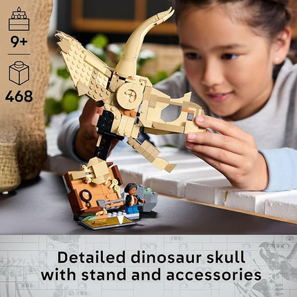LEGO Jurassic World Dinosaur Fossils Triceratops Skull Toy - Dinosaur Toy Fossil Building Set for Kids, Boys and Girls, Ages 9+ - Model Display Kit - Gift Idea for Birthdays - 76969