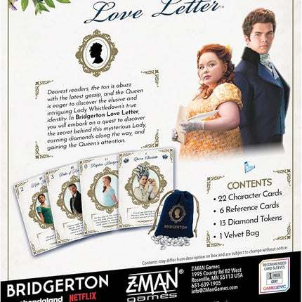Bridgerton Love Letter Card Game - Unmask Lady Whistledown's Identity! Strategy Game for Kids and Adults Based on The Hit Neflix Series, Ages 10+, 2-6 Players, 20 Minute Playtime, Made by Z-Man Games