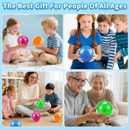 YongnKids 4 Pack 3D Puzzle Maze Ball Toys| Brain Teaser Puzzles Maze Game for Adults & Kids Ages 8-12 13+ Gifts, Games for Adults and Family Best- Easy & Medium & Hard Challenges