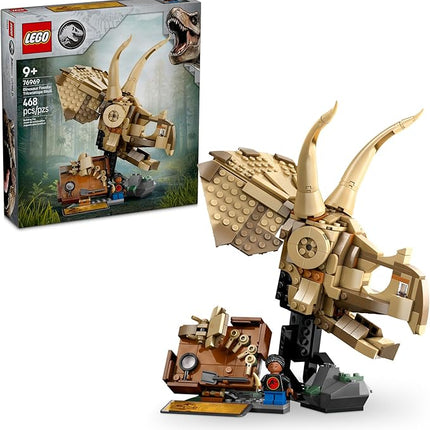 LEGO Jurassic World Dinosaur Fossils Triceratops Skull Toy - Dinosaur Toy Fossil Building Set for Kids, Boys and Girls, Ages 9+ - Model Display Kit - Gift Idea for Birthdays - 76969