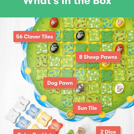 SimplyFun Clover Leap - Educational Vocabulary Game - Sentence Building for Kids, Develop Sentence Structure & Vocabulary Skills, Fun Learning Game for Families - 2-4 Players, Ages 5 & Up